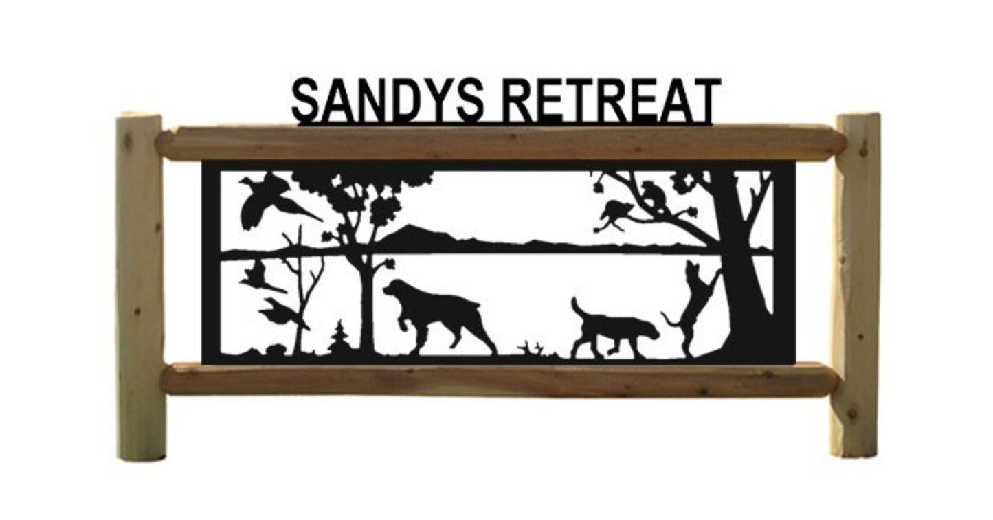 Personalized Hunting Dog Cedar Log Outdoor Sign