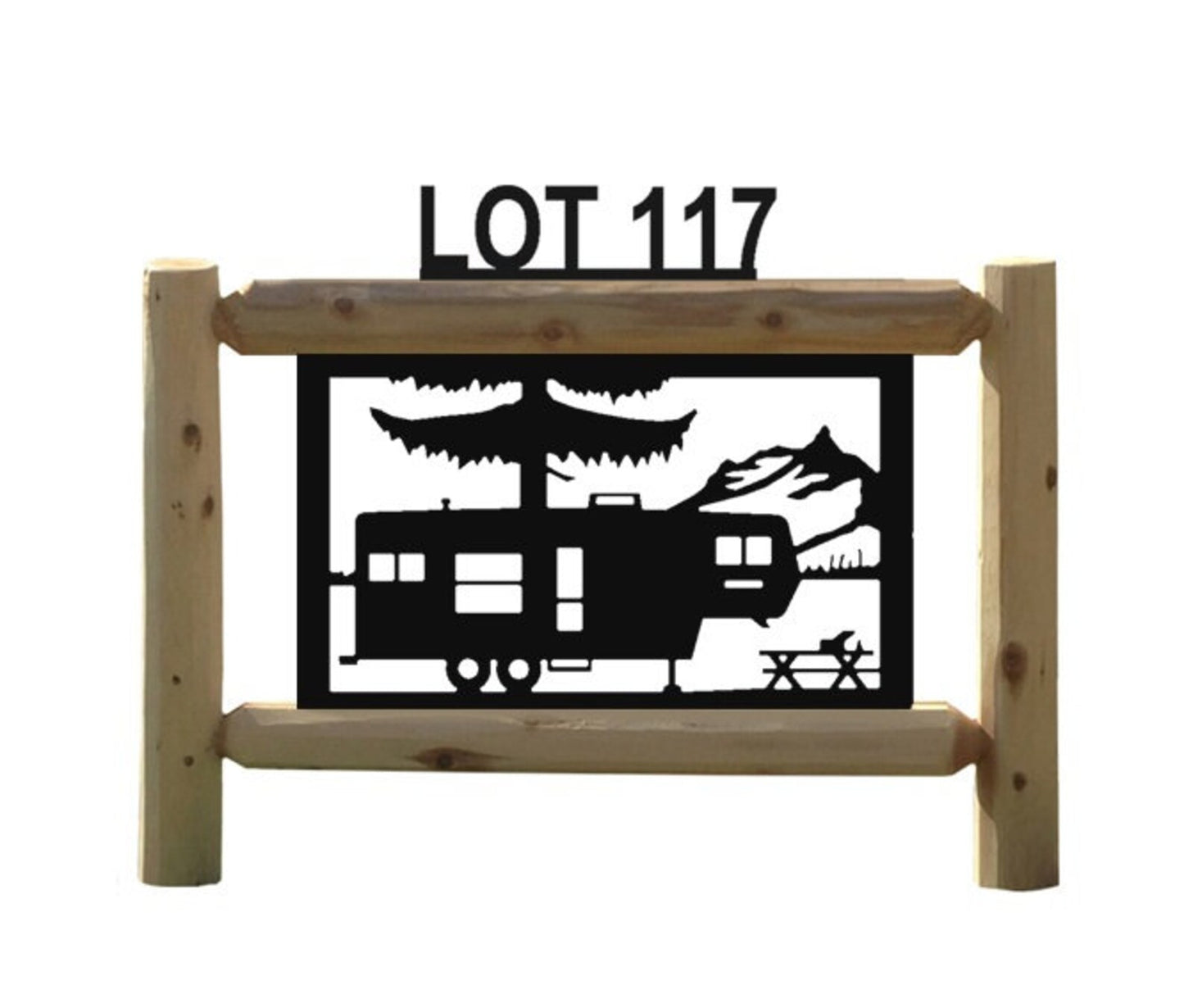 Personalized Camping Cedar Log Outdoor Sign