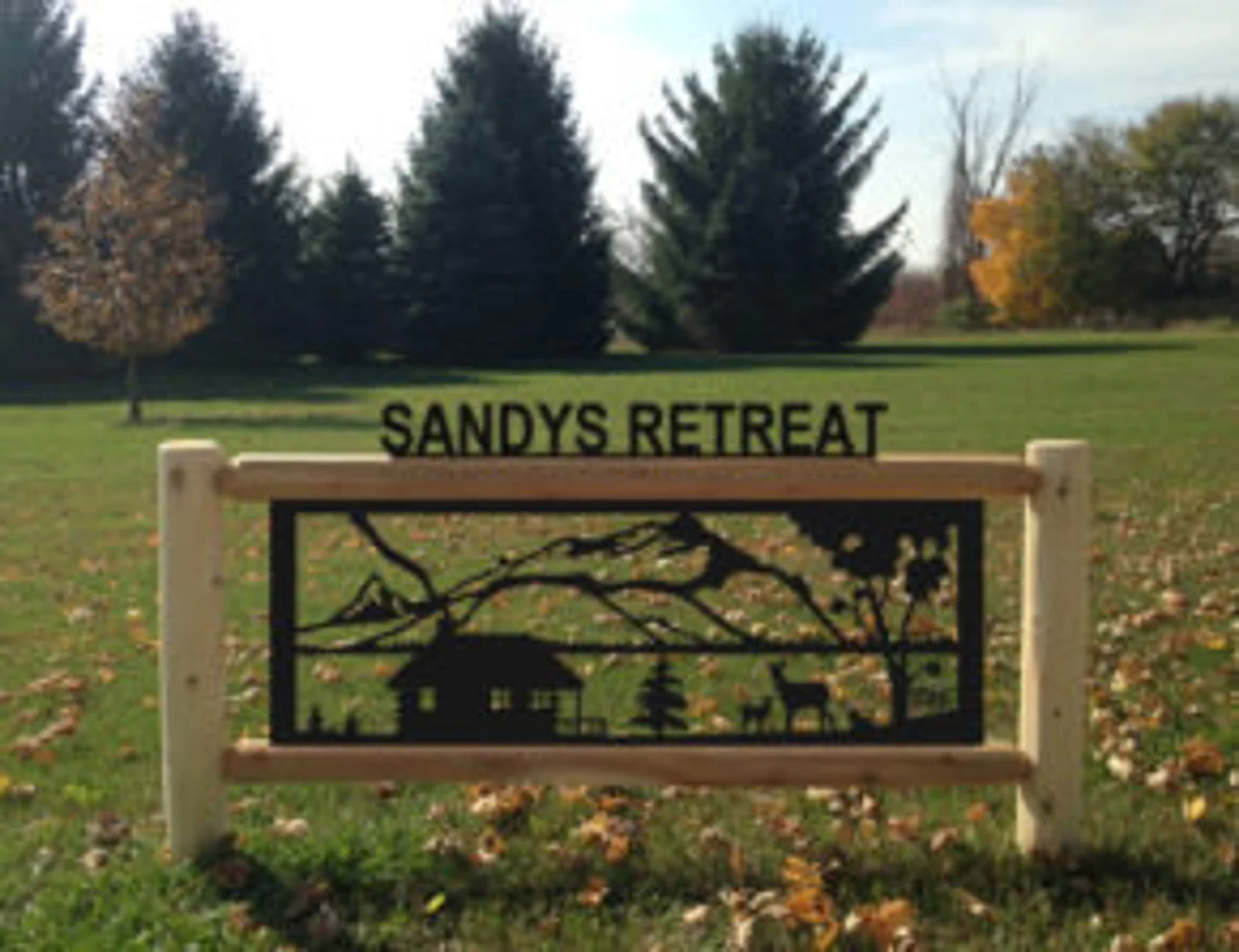 Personalized Cabin Cedar Log Outdoor Sign