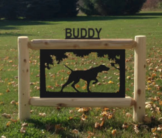 Personalized Dog Wildlife Cedar Log Outdoor Sign