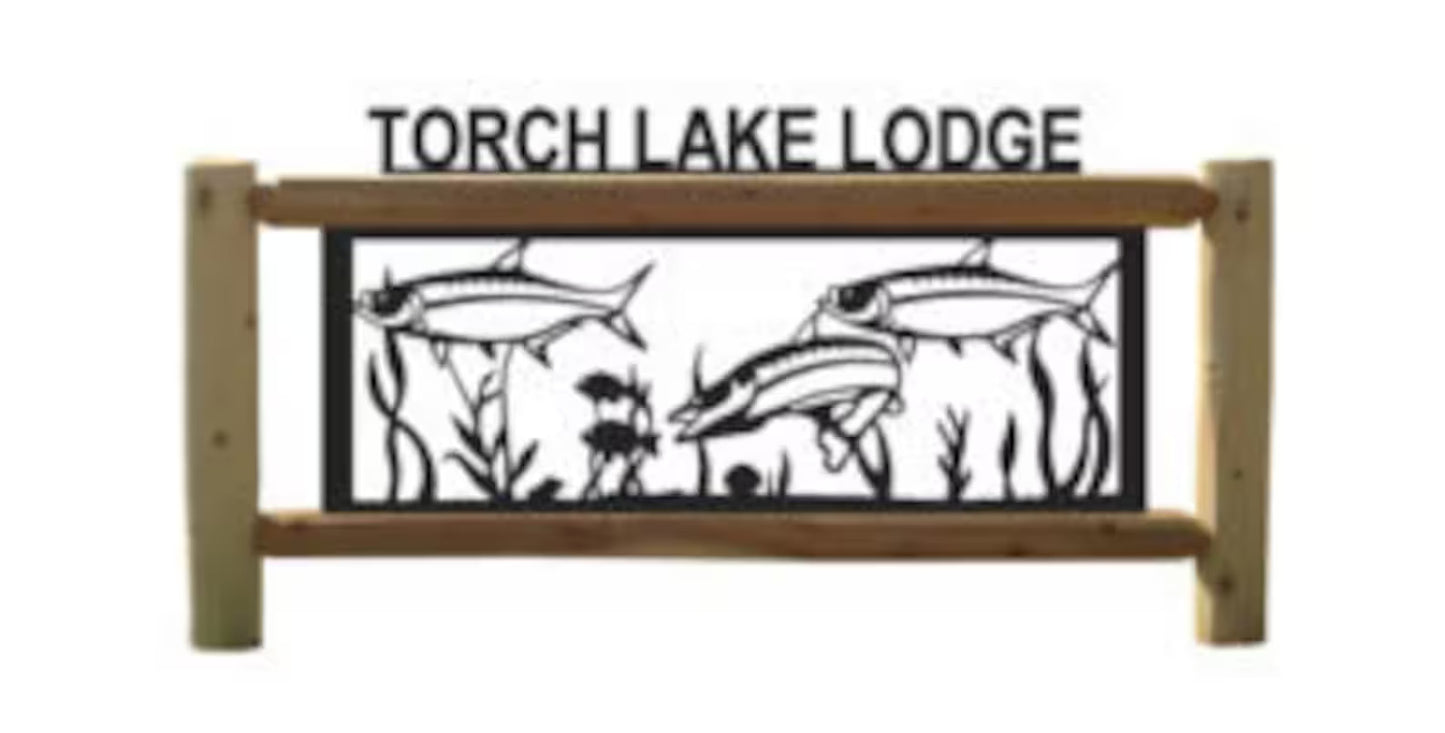 Personalized Fish Cedar Log Outdoor Sign Decor