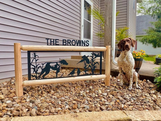 Personalized German Shorthair Quail and Pheasant Hunting Lawn Sign