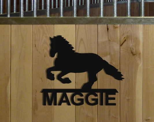 Personalized Friesian Horse Stall Sign and Wall Hangings