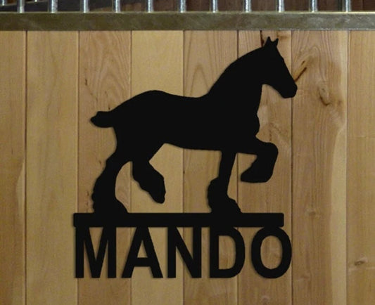 Personalized Draft Horse Stall Sign and Wall Hangings