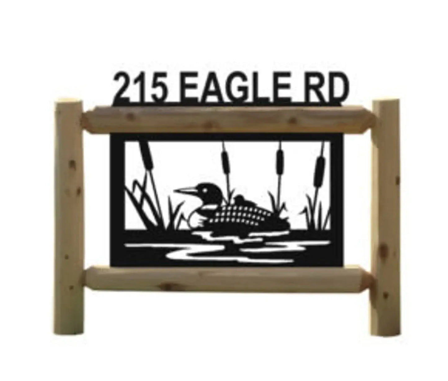 Personalized Loon Cedar Log Outdoor Sign Decor