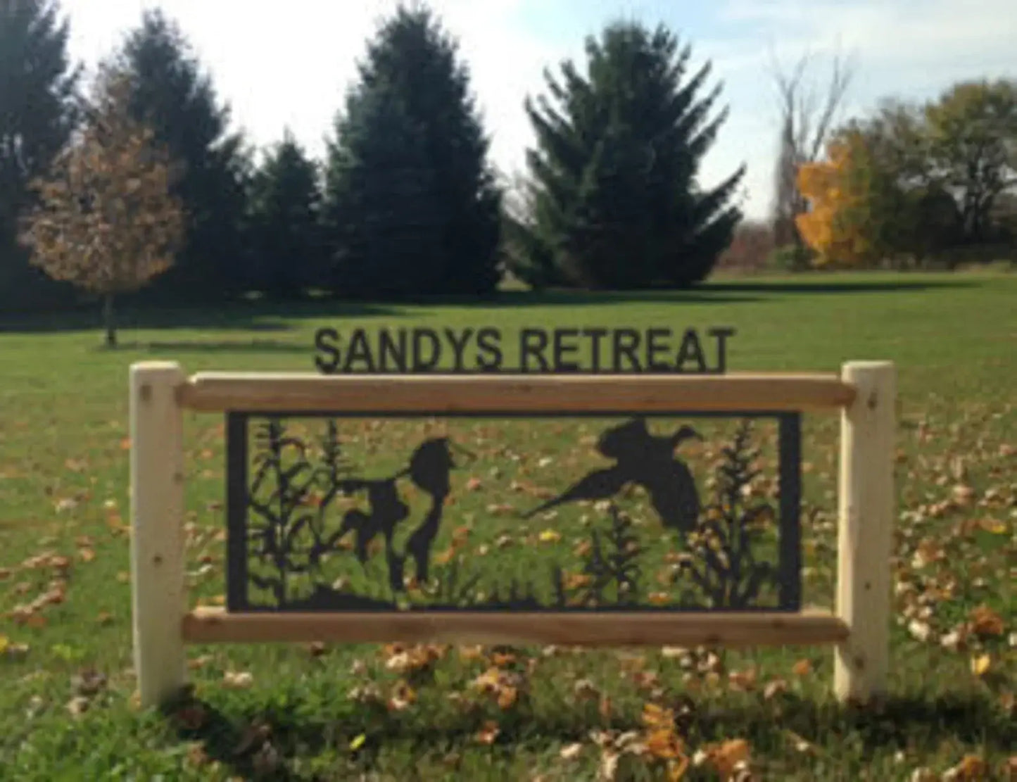 Personalized Pheasant Cedar Log Outdoor Sign Decor