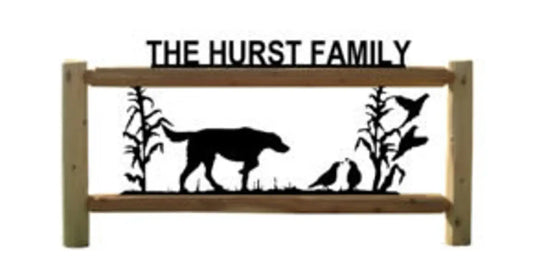 Personalized Quail Cedar Log Outdoor Sign Decor