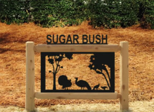 Personalized Turkey Cedar Log Outdoor Sign Decor