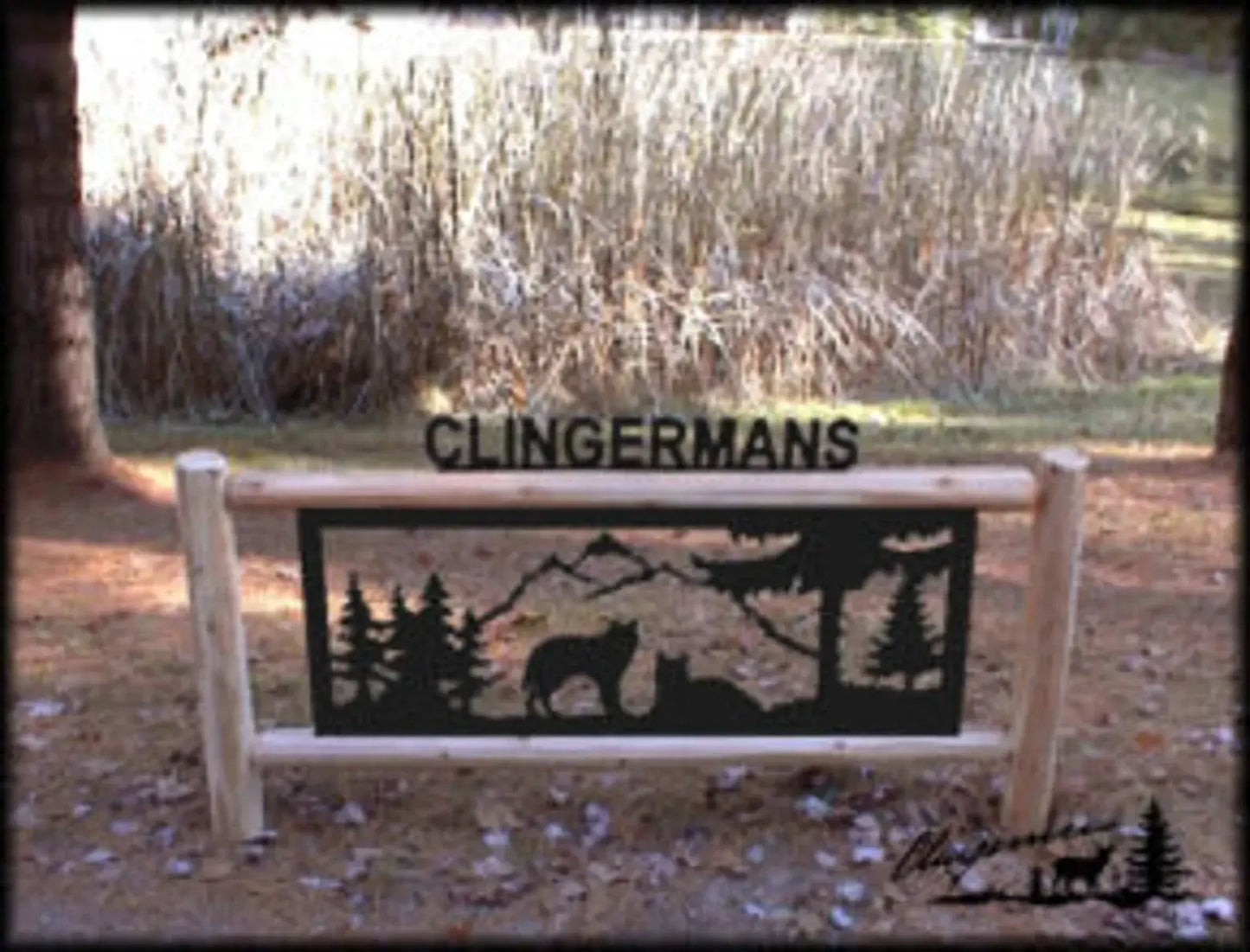 Personalized Wolf Cedar Log Outdoor Sign Decor 50