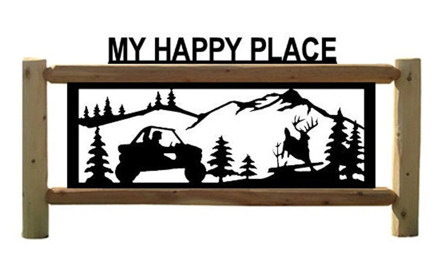 Personalized Side by Side Razor Cedar Log Outdoor Sign 50