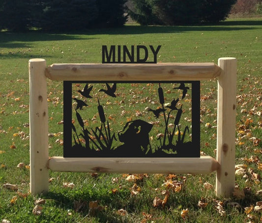 Personalized Dog Cedar Log Outdoor Sign