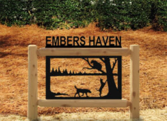 Personalized Bear Cedar Log Outdoor Sign