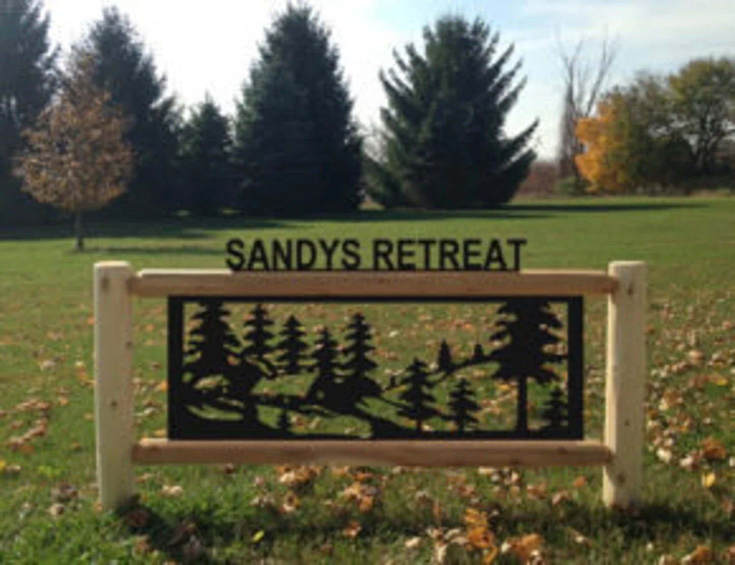 Personalized Cabin Cedar Log Outdoor Sign