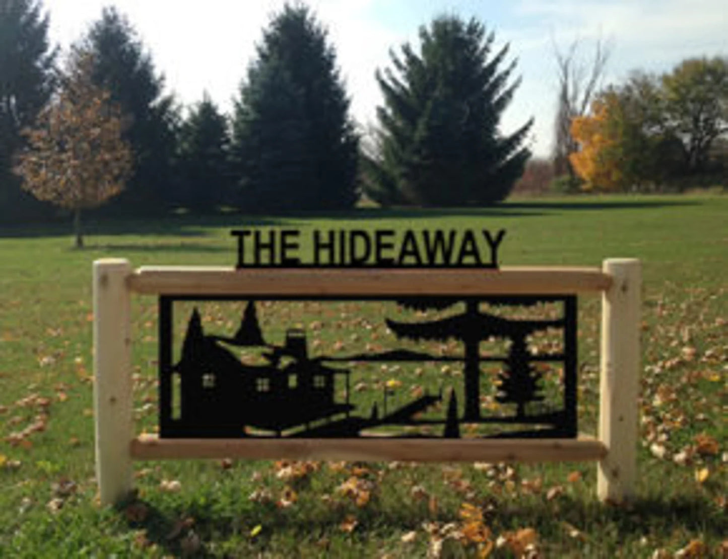 Personalized Cabin Cedar Log Outdoor Sign