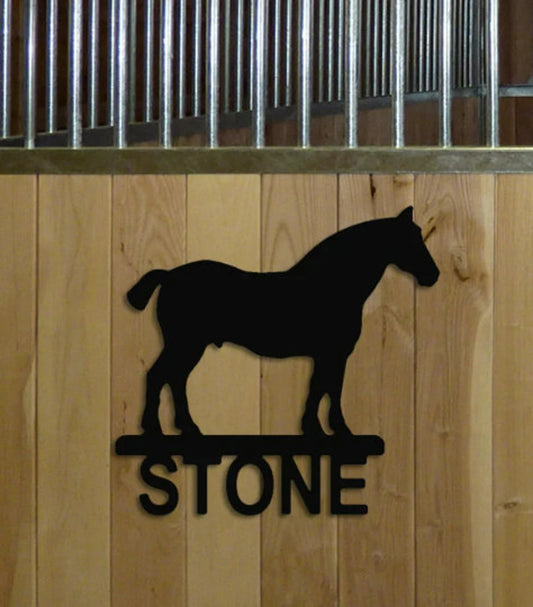 Personalized Draft Horse Stall Sign and Wall Hangings