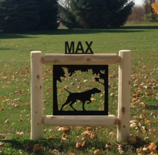 Personalized Dogs Wildlife Cedar Log Outdoor Sign