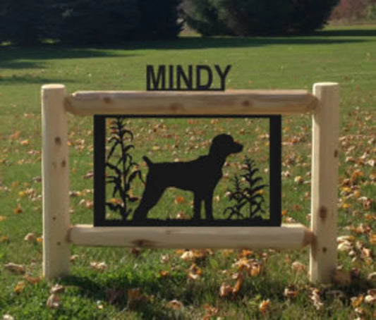 Personalized Dog Wildlife Cedar Log Outdoor Sign