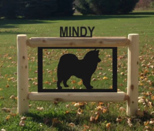 Personalized Dog Wildlife Cedar Log Outdoor Sign