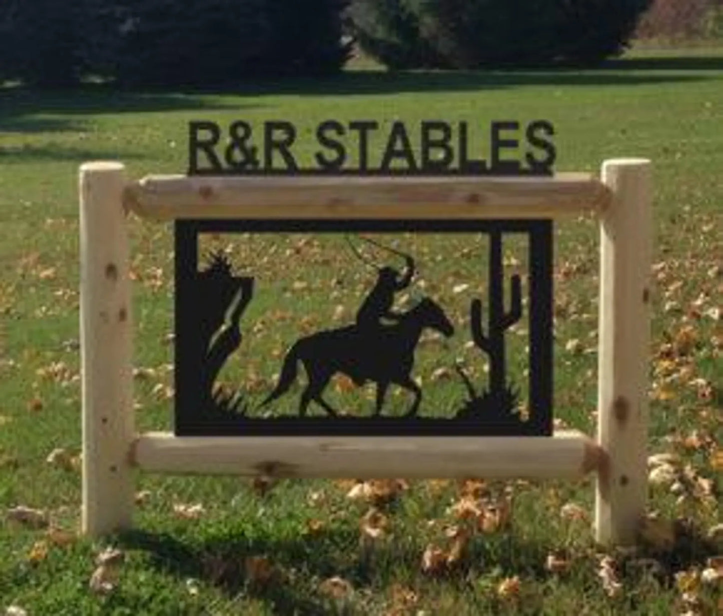 Personalized Horse Cedar Log Outdoor Sign