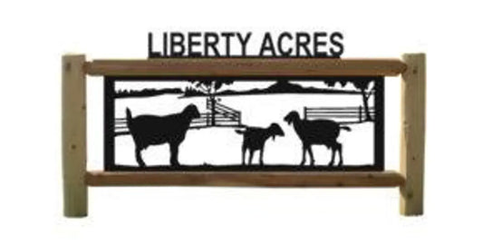 Personalized Farm Animals Cedar Log Outdoor Sign Decor