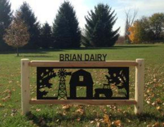 Personalized Farm, Ranch and Animals Cedar Log Outdoor Sign Decor