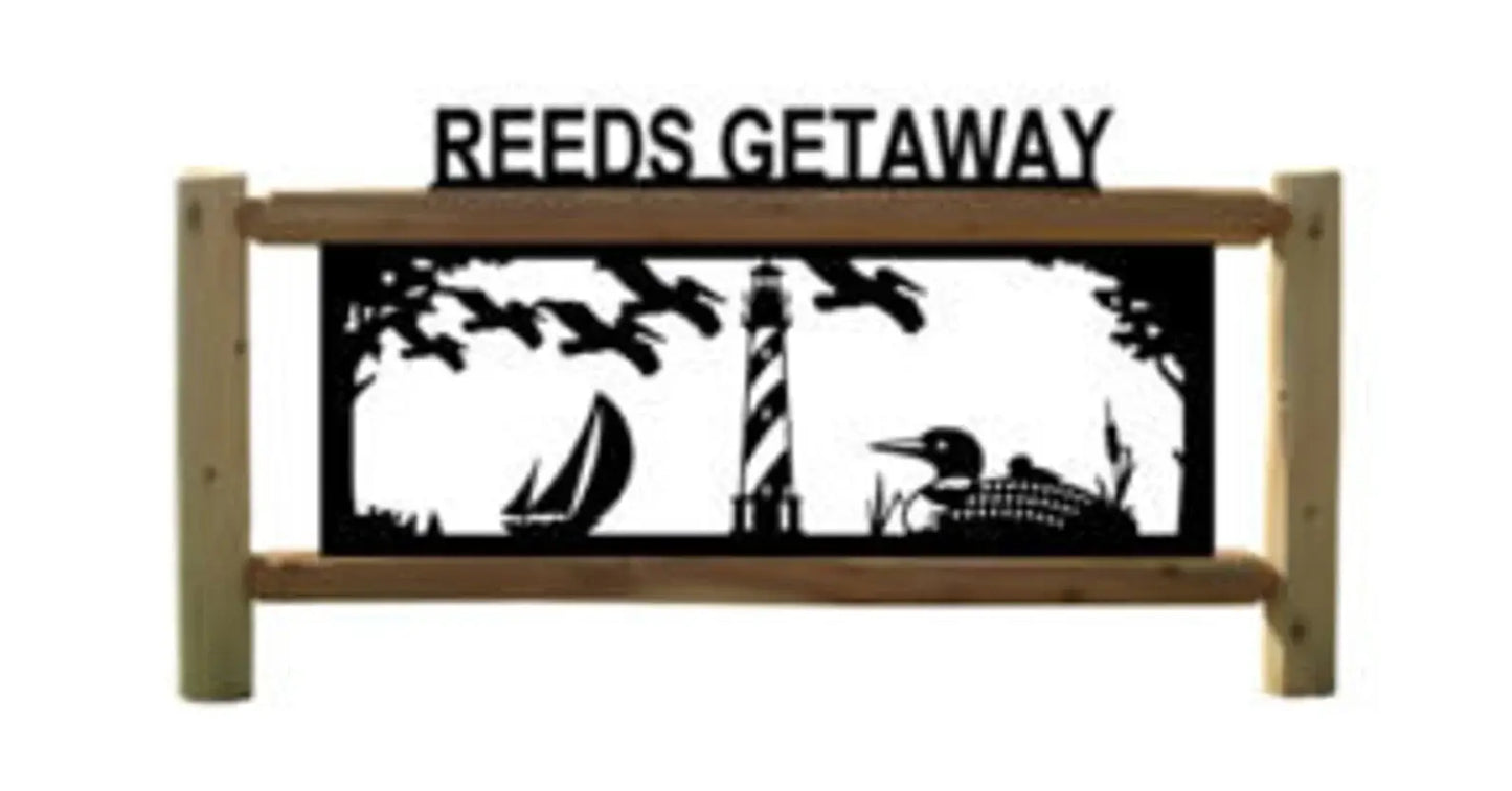 Personalized Loon Cedar Log Outdoor Sign Decor