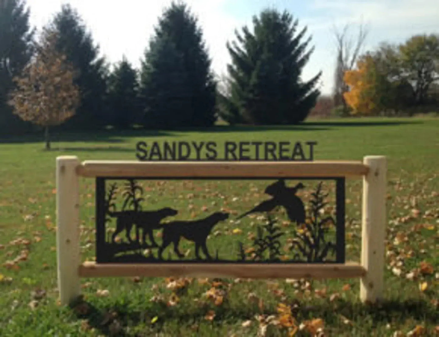 Personalized Pheasant Cedar Log Outdoor Sign Decor