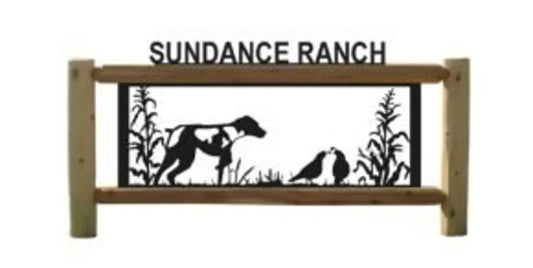 Personalized Quail Cedar Log Outdoor Sign Decor