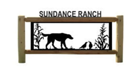 Personalized Quail Cedar Log Outdoor Sign Decor