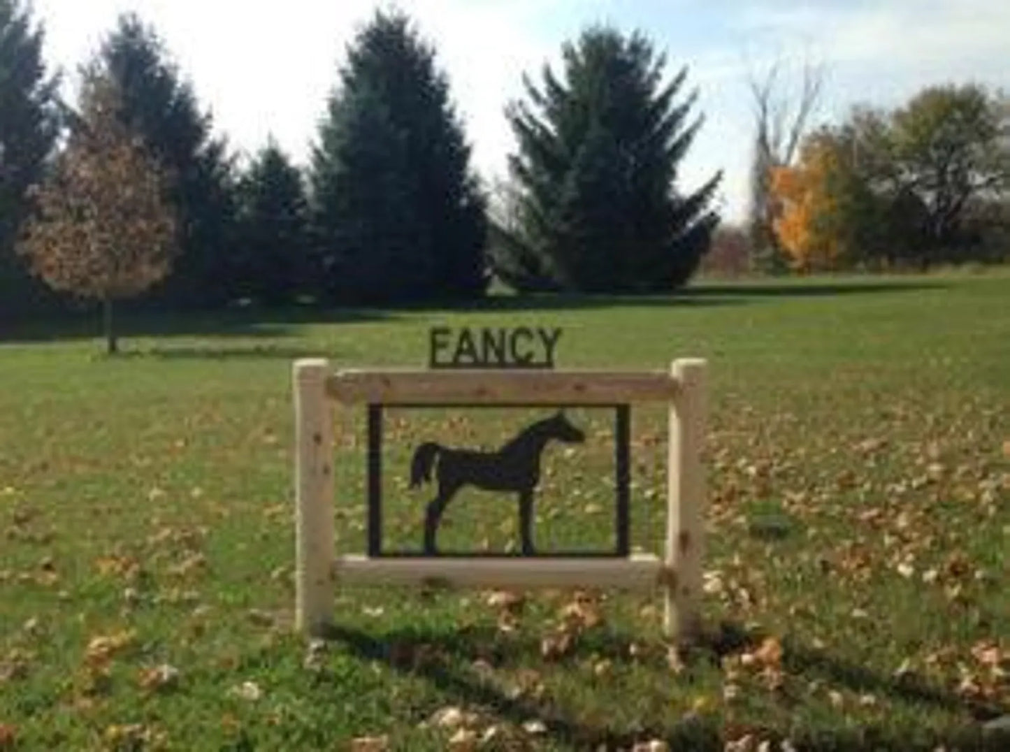 Personalized Horse Cedar Log Outdoor Sign