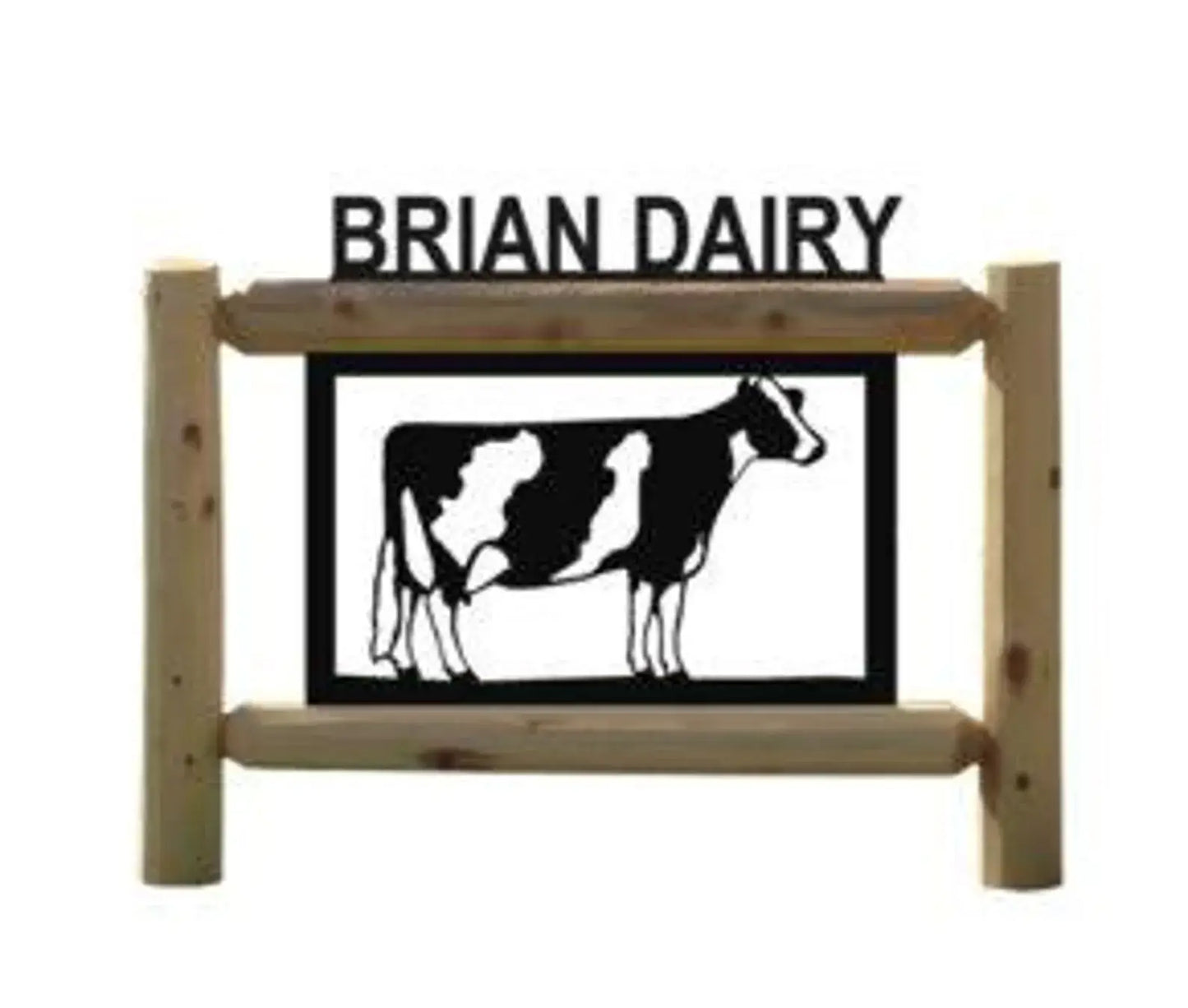 Personalized Farm Animals Cedar Log Outdoor Sign