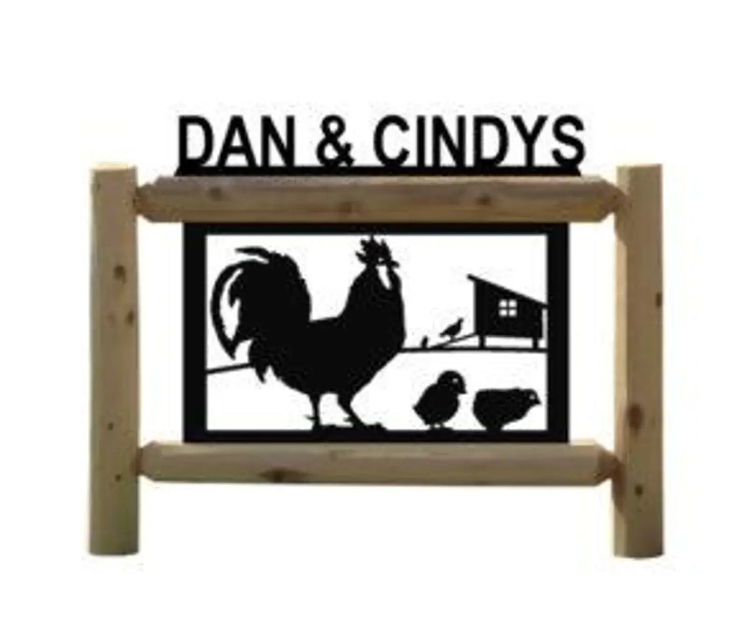 Personalized Farm Animals Cedar Log Outdoor Sign