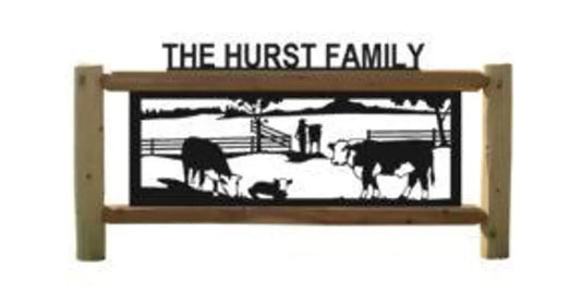 Personalized Farm Animals Cedar Log Outdoor Sign Decor