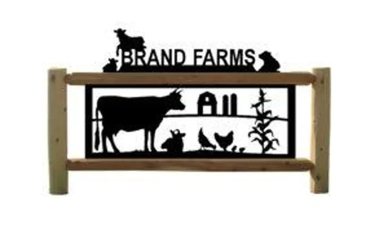 Personalized Farm Animals Cedar Log Outdoor Sign Decor