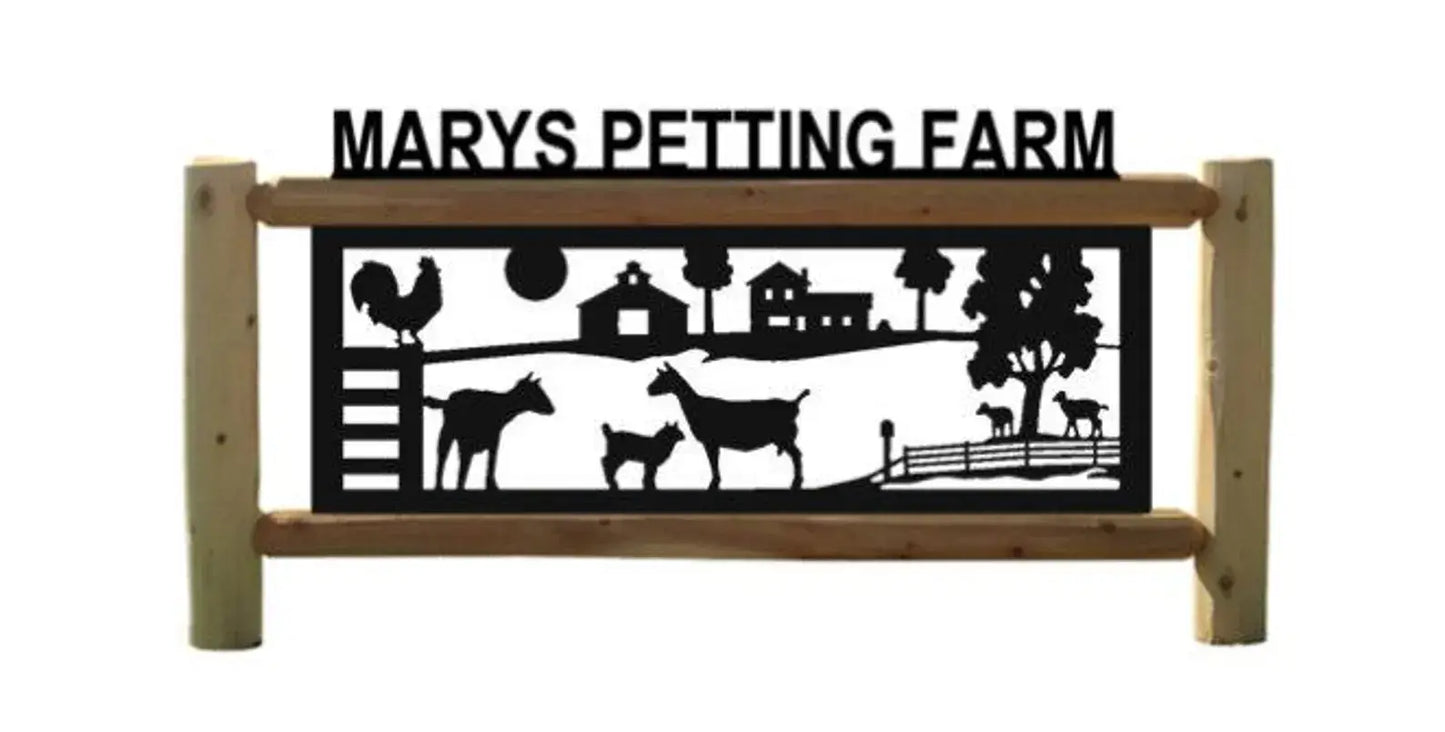 Personalized Farm Animals Cedar Log Outdoor Sign Decor