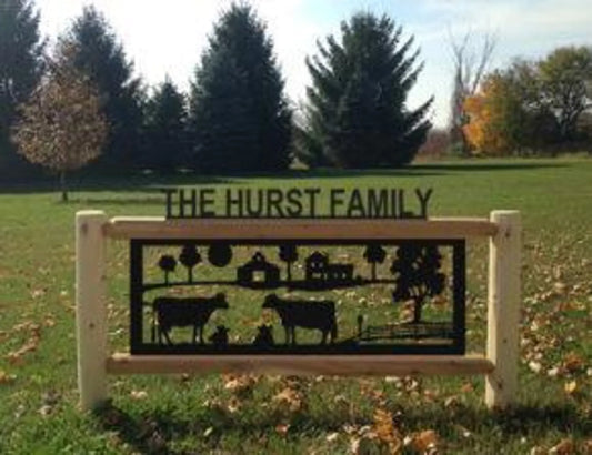 Personalized Farm, Ranch and Animals Cedar Log Outdoor Sign Decor