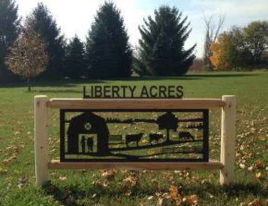 Personalized Farm, Ranch and Animals Cedar Log Outdoor Sign Decor